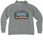Women?s Wilderness Escape, a Aluminum Grey Heather Allmade Women?s Organic CVC Zip-Up Hoodie (back-view)