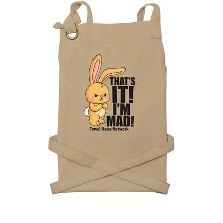 Towel Apron, a Khaki Cotton Canvas Pocket Apron