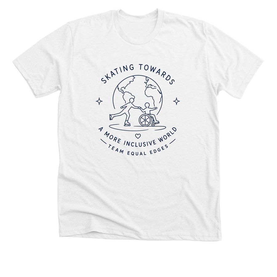 Skating Towards a More Inclusive World, a Solid White Blend Premium Unisex Tee