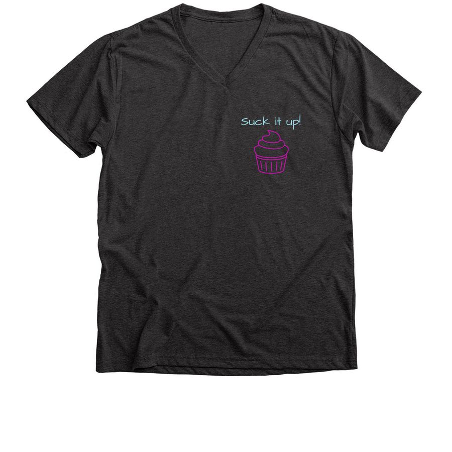 Spanish Peaks - Suck it up, cupcake!, a Dark Grey Heather Premium V-Neck Tee