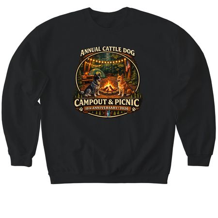 11th Annual Cattle Dog Campout & Picnic, a Black Softstyle Crewneck Sweatshirt