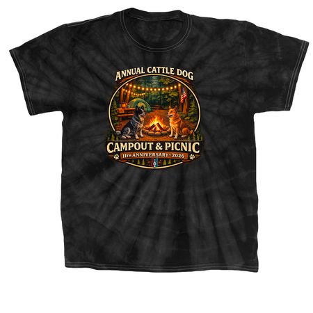 11th Annual Cattle Dog Campout & Picnic, a Black Classic Tie Dye Tee