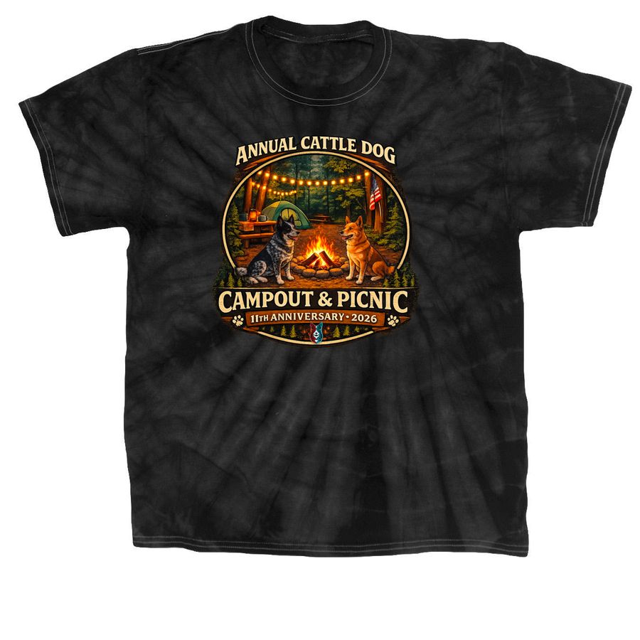 11th Annual Cattle Dog Campout & Picnic, a Black Classic Tie Dye Tee