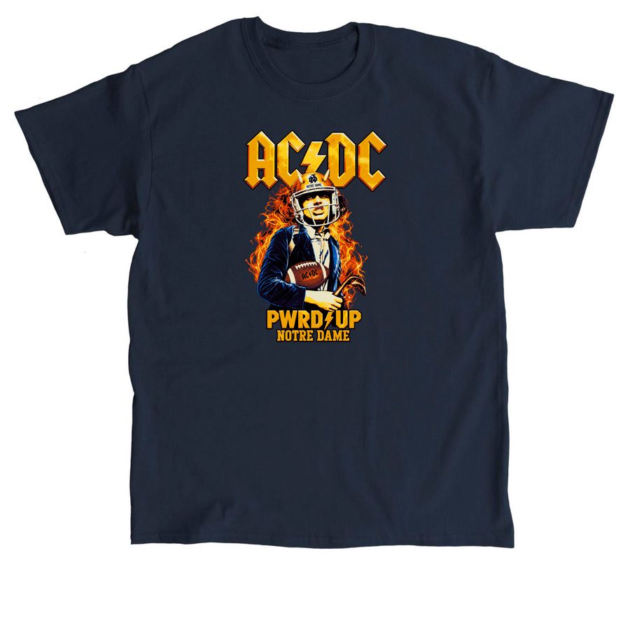 Notre Dame PWR UP Tour T-Shirt, a Navy Classic Unisex Tee
