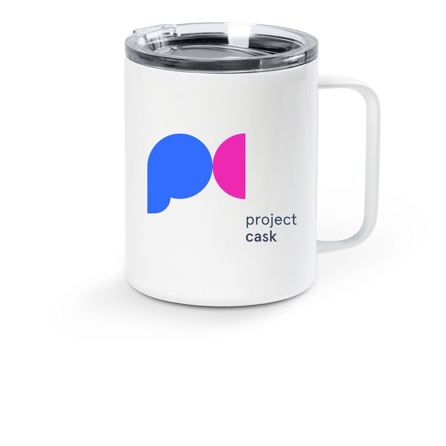 PC Logo - Travel Mug, a White Stainless Steel Travel Mug
