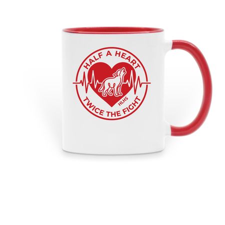 Wolf's Pack Coffee Mugs, a Red Two-Tone Ceramic Mug