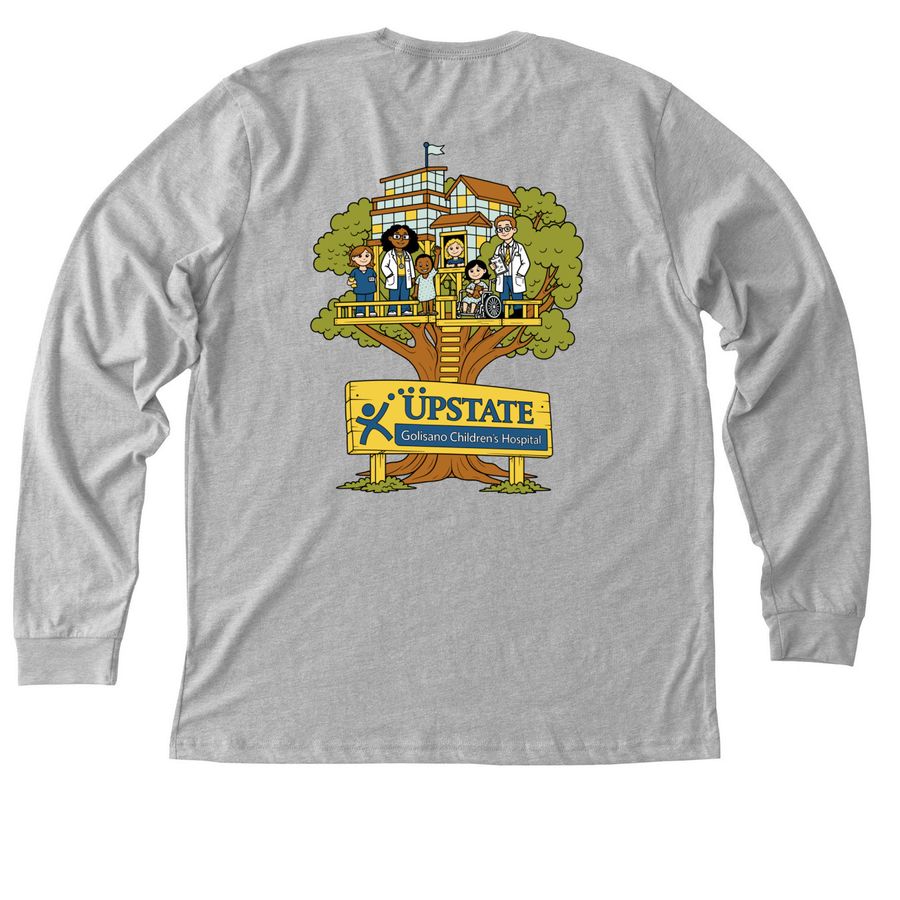 Long-Sleeve Tees, a Athletic Heather Premium Long Sleeve Tee (back-view)