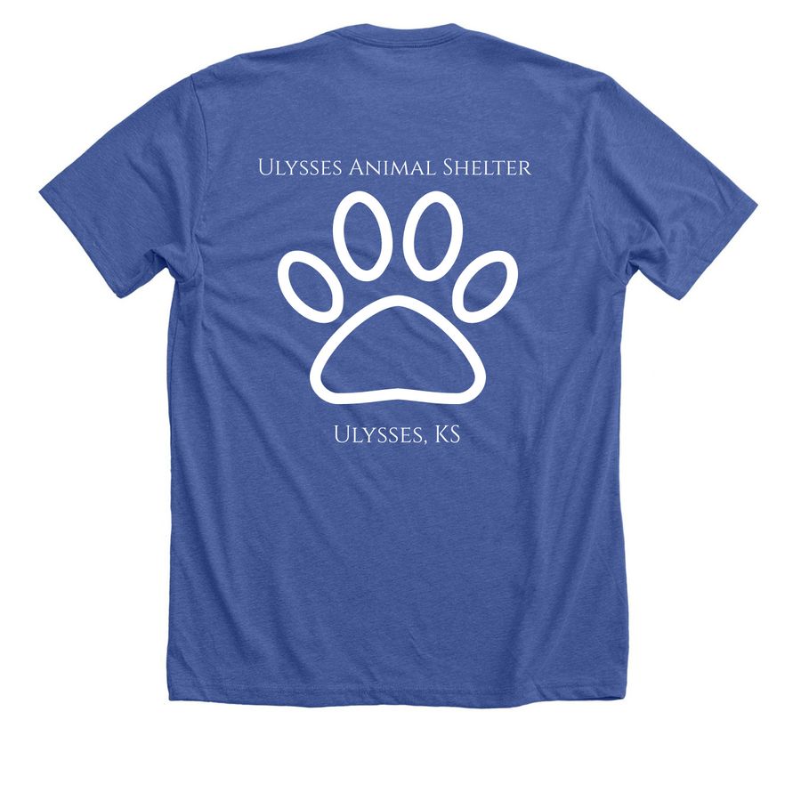 Basic, a Solid True Royal Premium Unisex Tee (back-view)