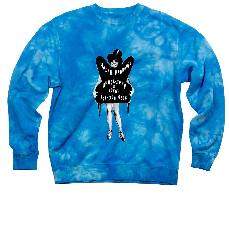 Keep abortion accessible in Va!, a Aqua Blue Tie Dye Crewneck Sweatshirt