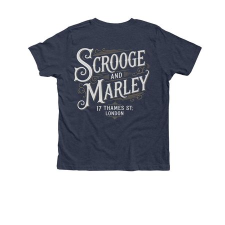 A Christmas Carol - Scrooge + Marley, a Heather Midnight Navy Premium Youth Tee