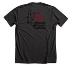 Okami&nbsp;, a Dark Grey Heather Premium Unisex Tee (back-view)
