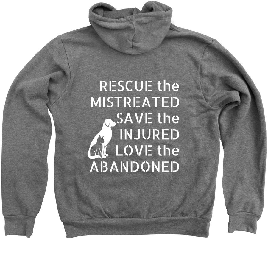 Second Chances of Love, a Deep Heather Zip Up Hoodie (back-view)