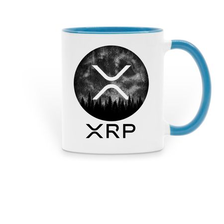 XRP Moon Coffee Mugs, a Light Blue Two-Tone Ceramic Mug