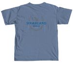 Sugarland Horseshoe Logo, a Blue Jean Comfort Colors Unisex Tee (back-view)