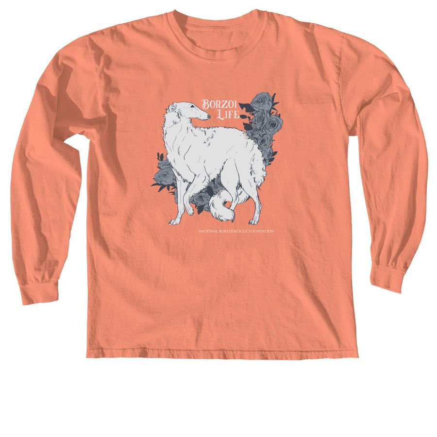 Borzoi Life Classic, a Terracotta Comfort Colors Long Sleeve Tee