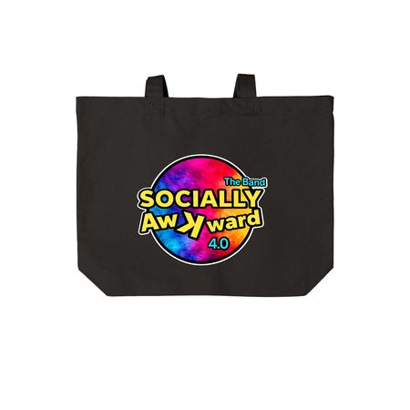 Socially Awkward 4.0 - The Tote, a Deep Black Cotton Canvas Tote Bag