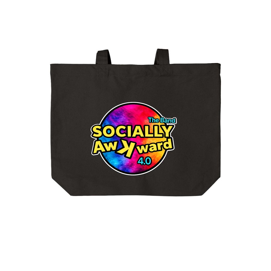 Socially Awkward 4.0 - The Tote, a Deep Black Cotton Canvas Tote Bag