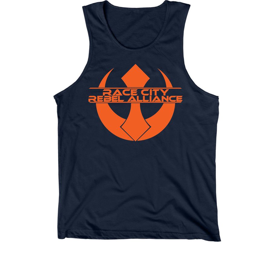 Race City Rebel Alliance, a Navy Premium Cotton Tank