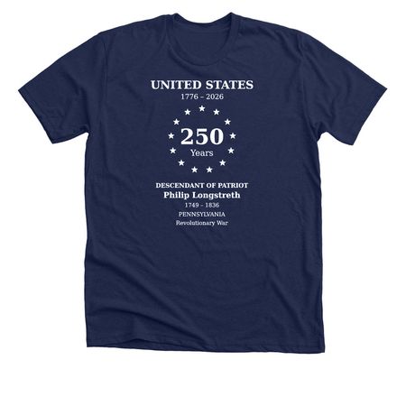 Philip Longstreth FRONT, a Solid Navy Blend Premium Unisex Tee