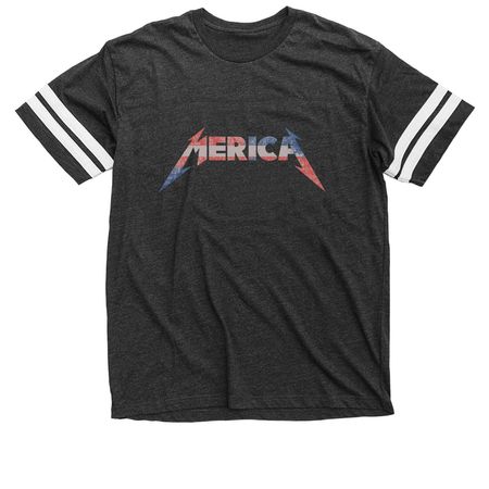 Merica, a Vintage Smoke / White Football Jersey Tee