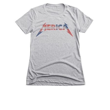 Merica, a Dark Heather Grey Women's Slim Fit Tee