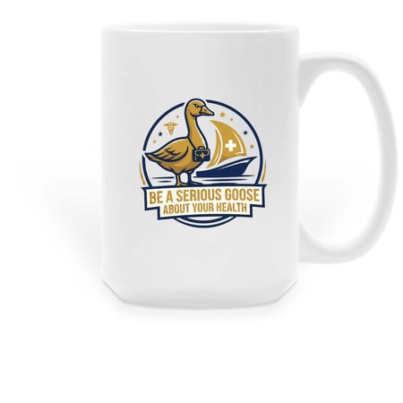 Serious Goose Coffee Mug, a White Large Coffee Mug