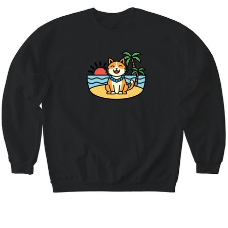 Keep Cat smiles close to your heart, a Black Softstyle Crewneck Sweatshirt