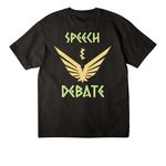 FHS Speech & Debate Merch, a Black Unisex Heavyweight Tee (back-view)