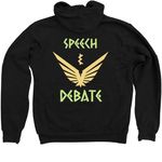 FHS Speech & Debate Merch, a Black Zip Up Hoodie (back-view)