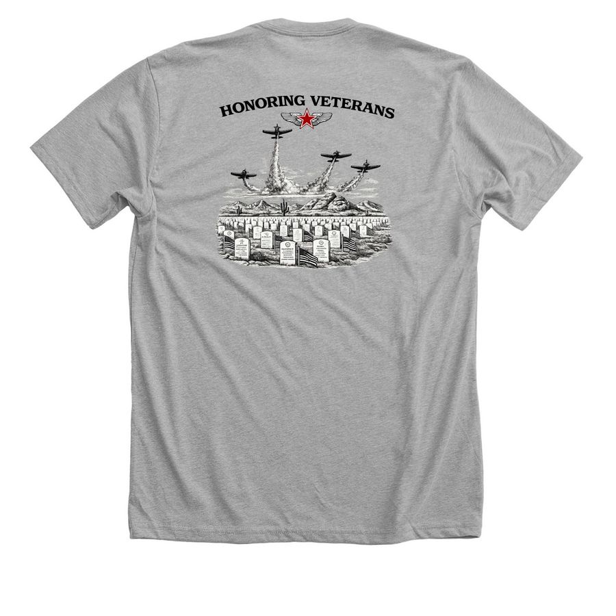 Official Warbird Squadron 20 T-shirt, a Athletic Heather Premium Unisex Tee (back-view)