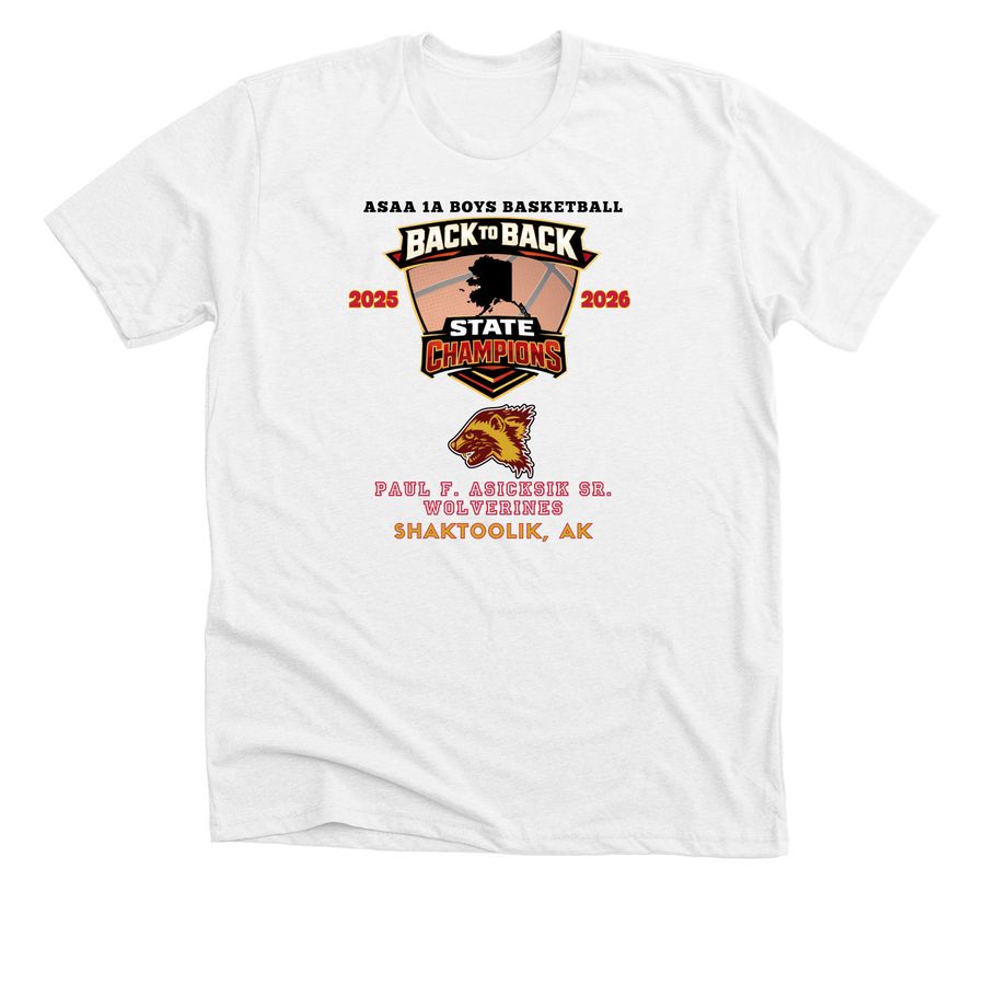 Shaktoolik Back to Back White, a Solid White Blend Premium Unisex Tee