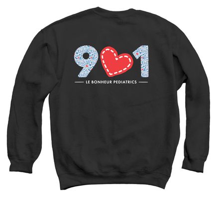Le Bonheur Pediatrics, a Black Crewneck Sweatshirt