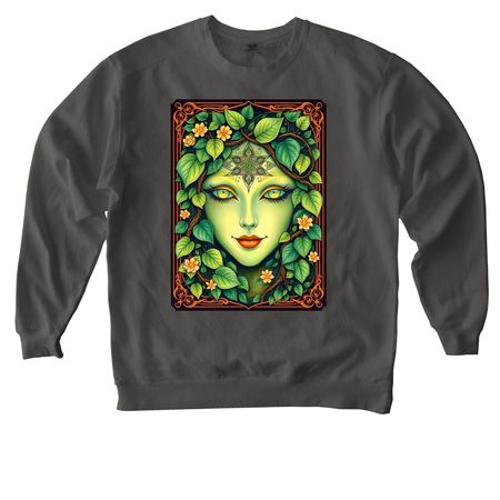 Green Lady, a Pepper Comfort Colors Crewneck Sweatshirt