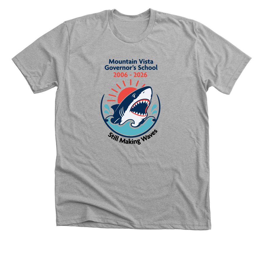 MVGS 20 Years Making Waves, a Athletic Heather Premium Unisex Tee