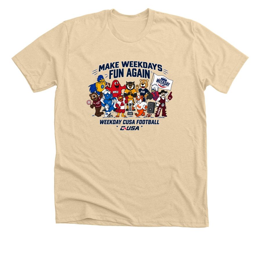 Make Weekdays Fun Again Weekday Cusa Football, a Heather Soft Cream Premium Unisex Tee