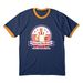 Home of the Hamburger, a Navy/ Gold Cotton Ringer Tee