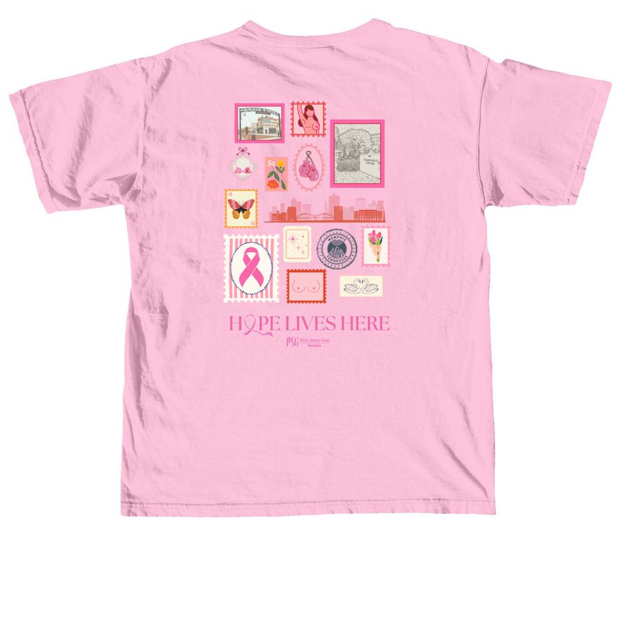 PSG Breast Cancer Awareness Month 2026, a Blossom Comfort Colors Unisex Tee (back-view)