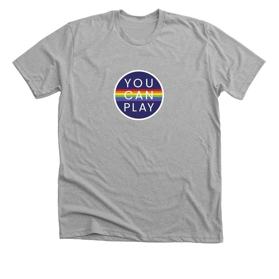 You Can Play with Pride Merch, a Athletic Heather Premium Unisex Tee