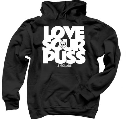 LOVE SOURPUSS (LEMONADE), a Black Pullover Hoodie