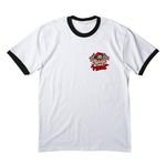 Safety 3rd, a White/ Jet Black Cotton Ringer Tee (back-view)