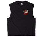 Safety 3rd, a True Black Heavyweight Garment Dye Muscle Tee (back-view)