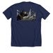 K9 Grizz: On Patrol in the Beartooths, a Solid Navy Blend Premium Unisex Tee (back-view)