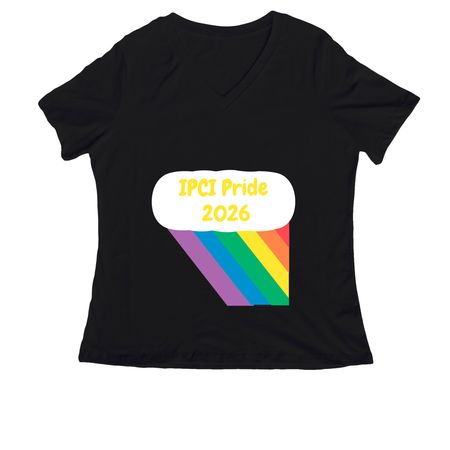 2026 IPCI Pride Shirt Campaign, a Black Women's Relaxed V-Neck Tee