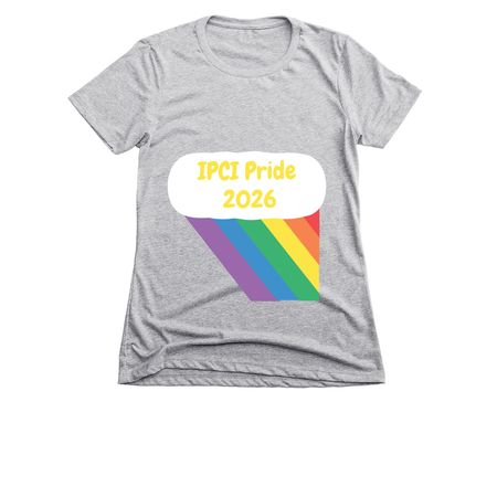 2026 IPCI Pride Shirt Campaign, a Dark Heather Grey Women's Slim Fit Tee