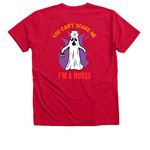 You can't scare me..., a Heather Red Premium V-Neck Tee (back-view)