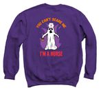 You can't scare me..., a Purple Crewneck Sweatshirt (back-view)