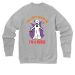 You can't scare me..., a Athletic Heather Premium Raglan Crewneck Sweatshirt (back-view)
