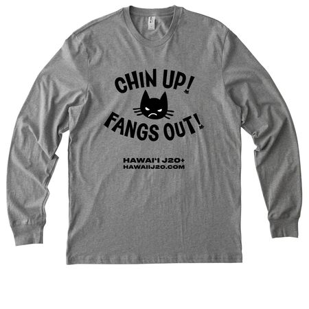 Chin Up!, a Granite Grey Heather Allmade Organic Cotton Long Sleeve Tee
