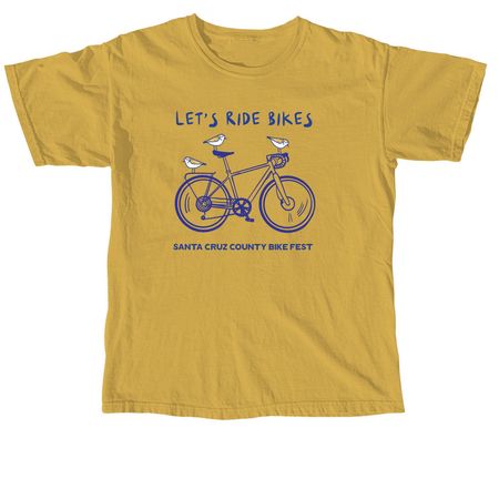 Let's Ride Bikes, a Mustard Comfort Colors Unisex Tee