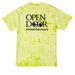 Volunteer tanks, hoodies, and tees, a Lemon Lime Crystal Tie Dye Tee (back-view)